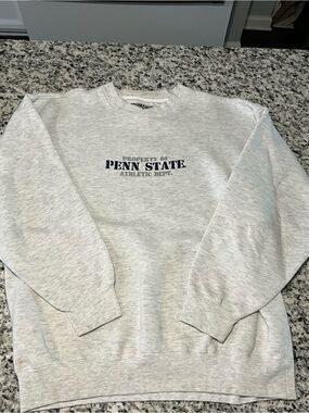 Vintage Men's Light Gray Penn State Crewneck Sweatshirt